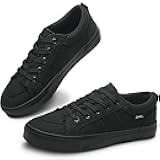 Women's White Play Fashion Sneakers Cute Lace up Canvas Shoes Low Top Washed Canvas Flat for Lady