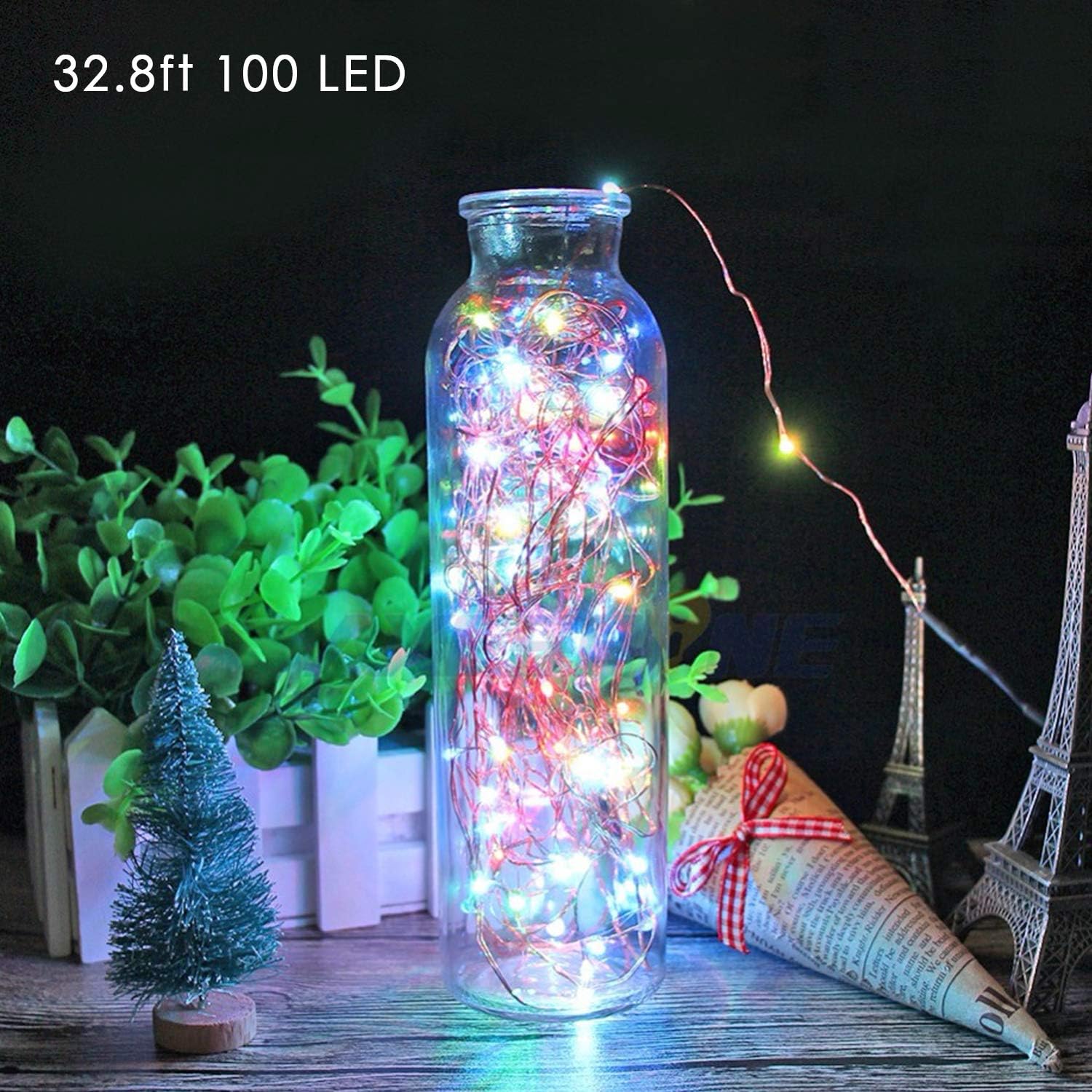 Ligres Fairy Lights, Change with Sound, 32.8ft 100 LED String Lights Colorful with 12 Modes Indoor Twinkle Lights for Party, Room, Outdoor, Bedroom, Home,Halloween,Christmas Decorations: Home Improvement