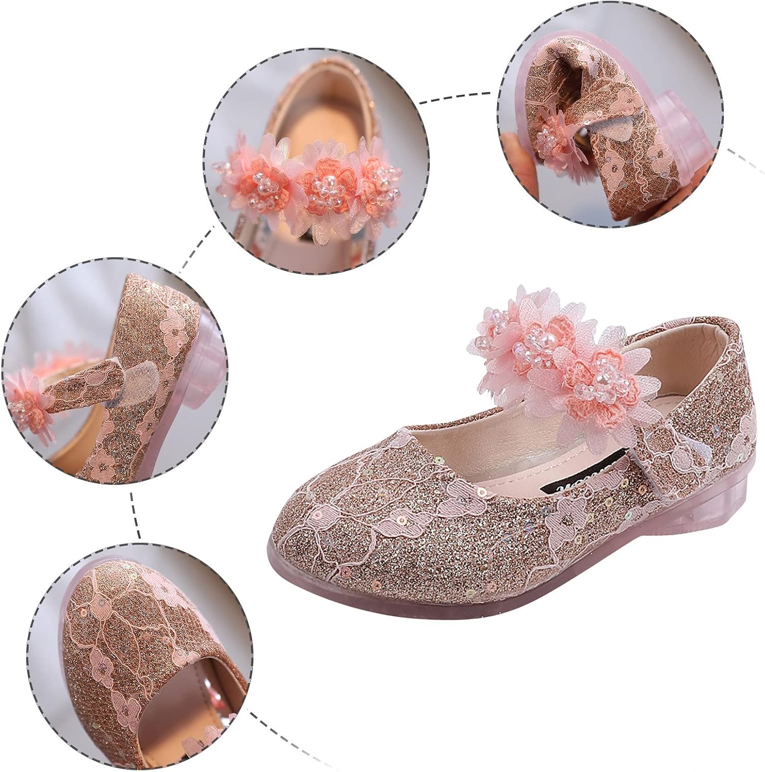Girls Baby Princess Shoes Rhinestone Flower Sandals Dancing Shoes Infant Pearl Crystal Shoes Single Kids Baby Boy Boots