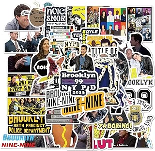 Brooklyn 99 Stickers Pack Bulk | Brooklyn 99 Merchandise Vinyl Waterproof Stickers for Laptop Bicycle Skateboard Water Bottle Phone Case, Brooklyn Nine Nine Merch Decal Gift for Teen Adult Boys Girls