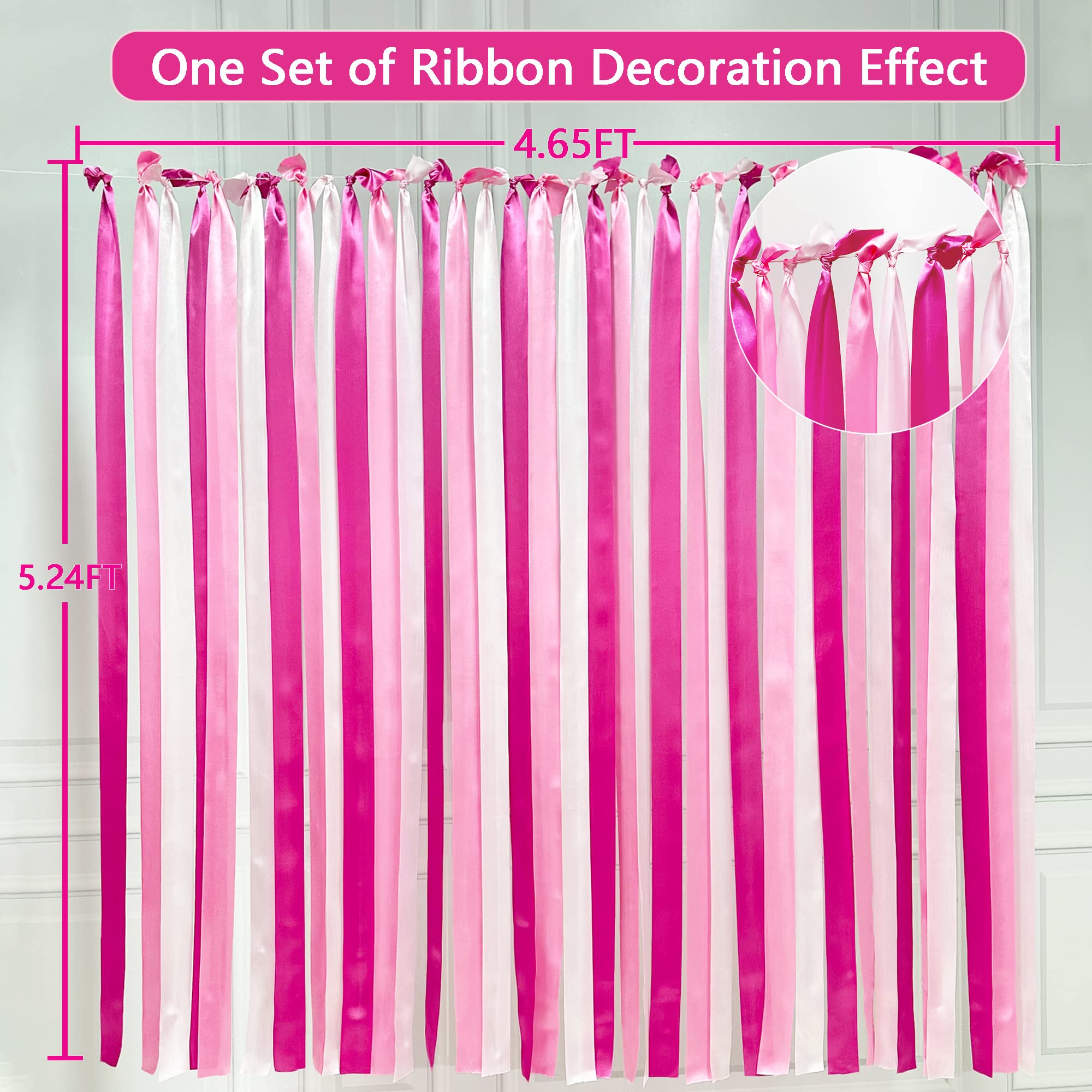 Snapklik.com : Hot Pink Satin Ribbon 657Yd 1.97