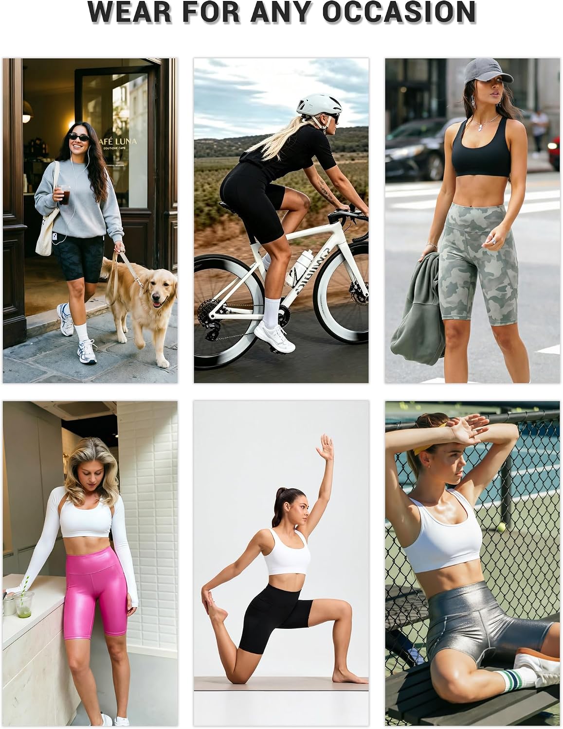 11" Biker Shorts Women with Pockets - Tummy Control Running Workout Gym Yoga Athletic Spandex Long Shorts
