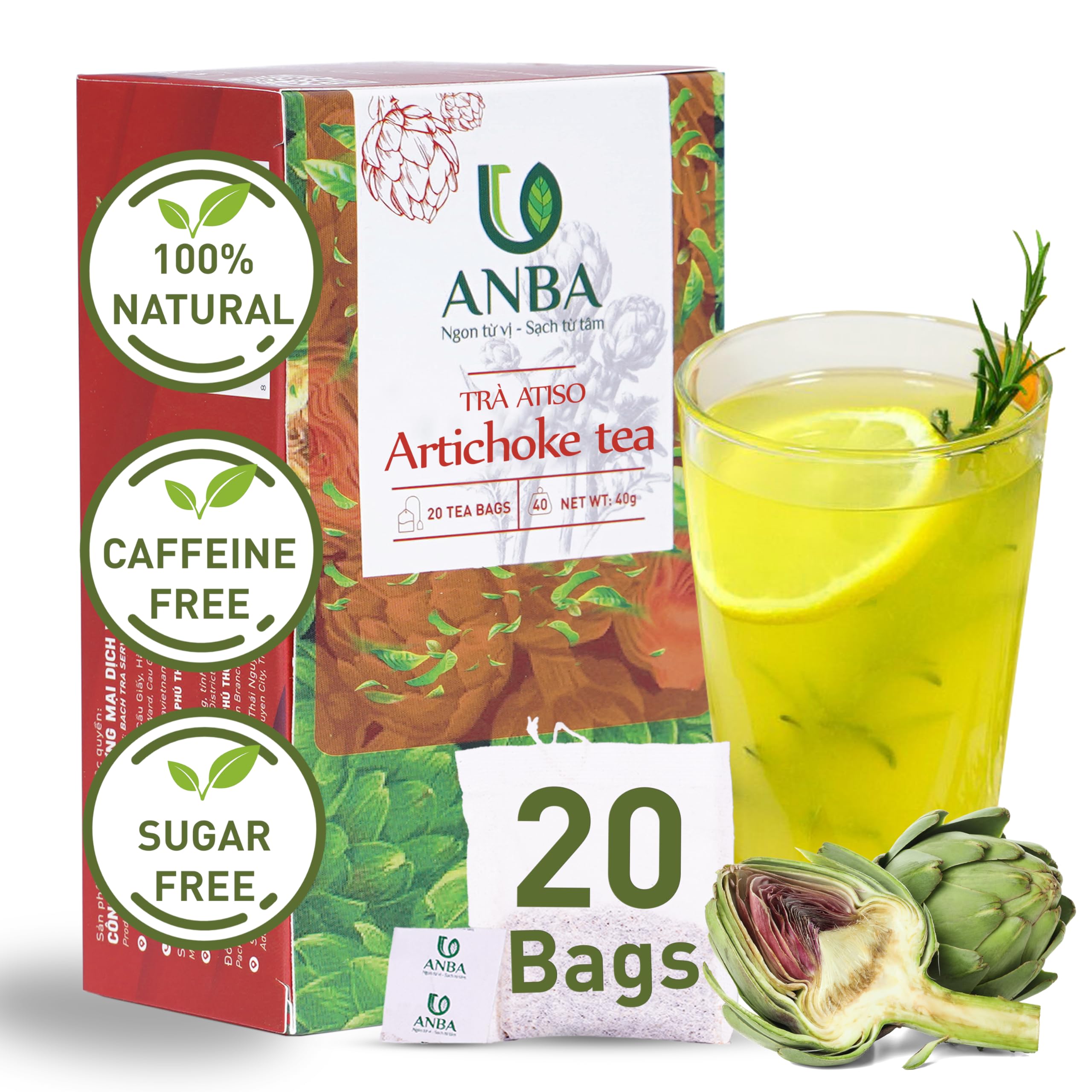 Amazon.com : ANBA Artichoke Tea Bags – 20 Count | Vietnamese