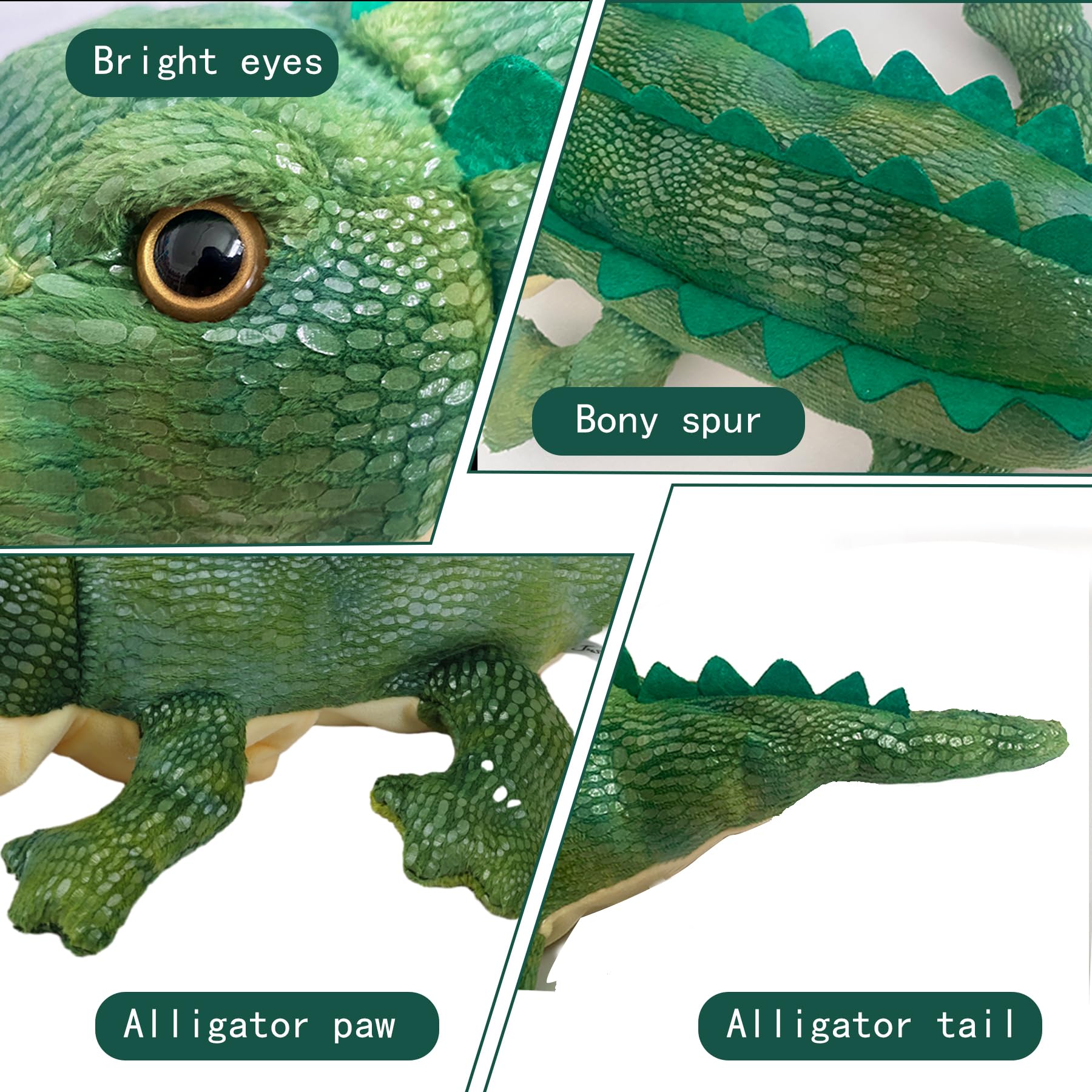 Marioneta de cocodrilo de mano, marioneta con boca móvil, marionetas de animales de historia de juego de rol, títeres de mano de cocodrilo de peluche suave para niños 3