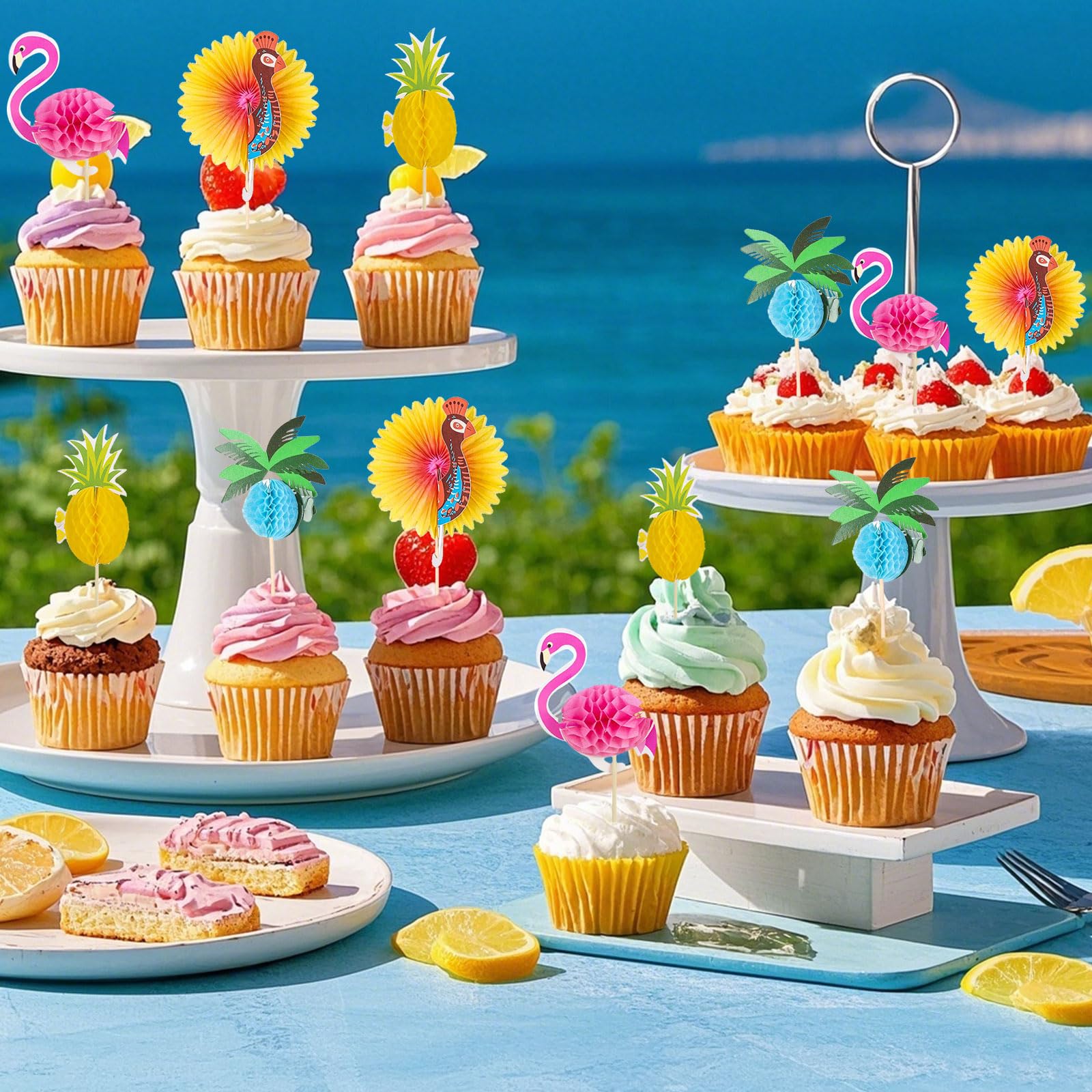 100 Pezzi Decorazioni Cocktail Estate, Decorazione Cocktail Spiaggia, Decorazione Torta Hawaiana Accessori Cocktail Frutta per Decorazioni delle Feste Estive