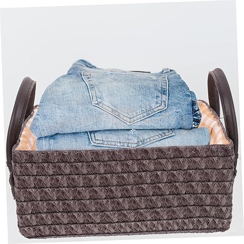 Miniatura 8 de Toyvian Cesta de almacenamiento tejida multiusos para ropa, juguetes y artículos diversos, cesta para el hogar, dormitorio, armario y decoración de