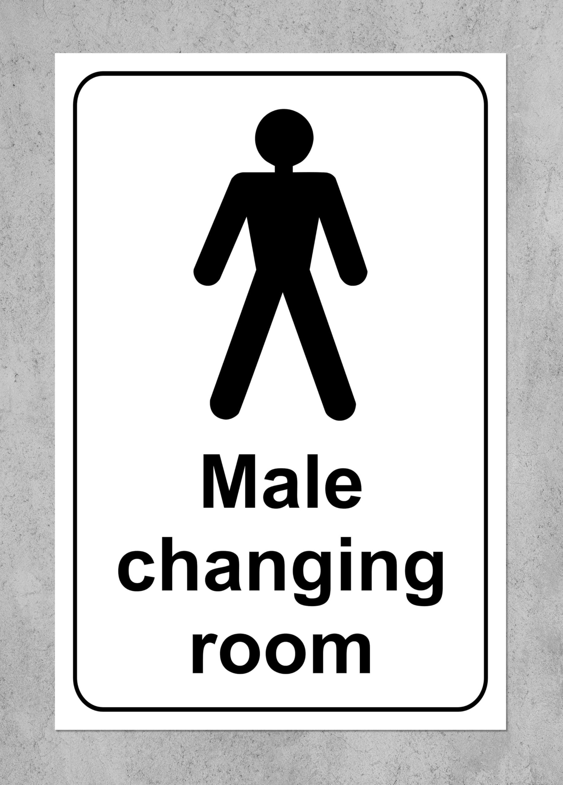 Male changing room Safety sign - 3mm Aluminium sign (200mm x 150mm)