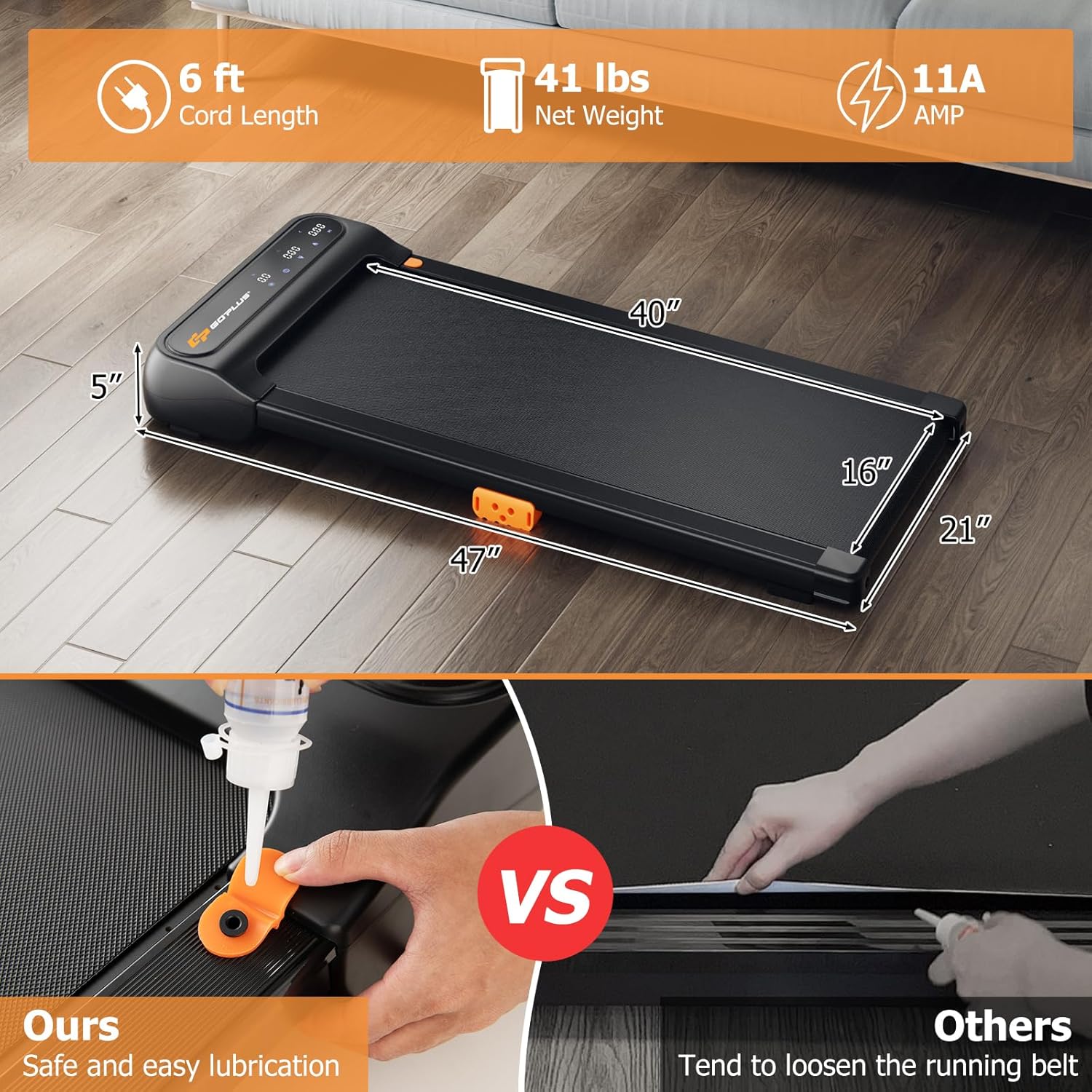 Goplus Walking Pad, Under Desk Treadmill for Home and Office, Walking Pad Treadmill Under Desk with 265 lbs Capacity, 12 Preset Programs, Watch-Like Remote Control, LED Touch Screen, Installation-Free