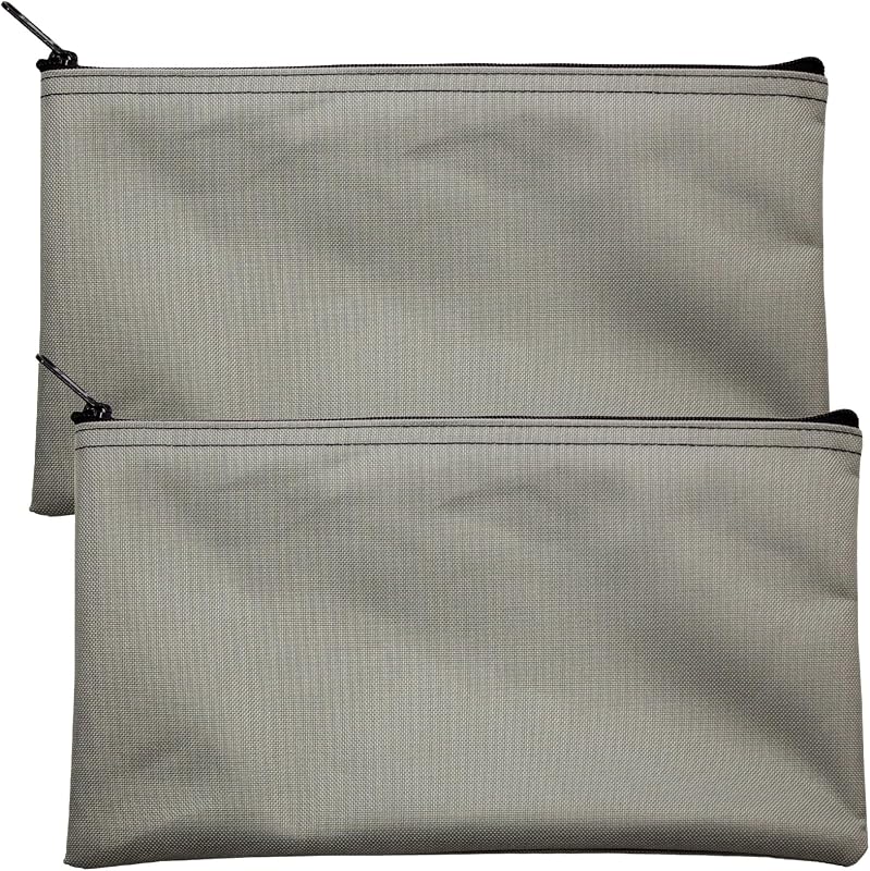 Necessaire de tecido com zíper Cardinal bag supplies, cinza, 11 x 6 polegadas, pacote com 2