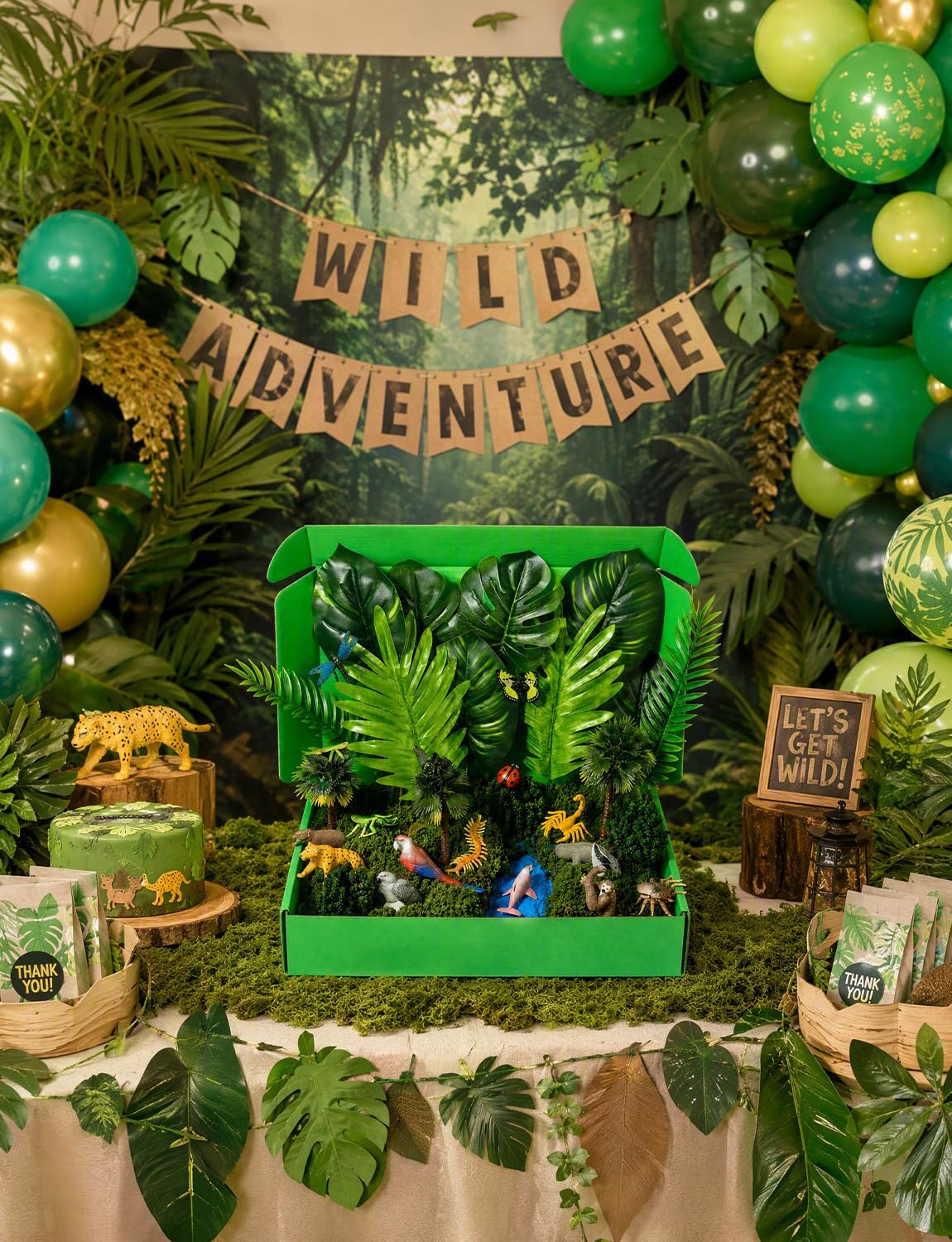 WDAHDHP Kit di 45 figure di animali della foresta pluviale e del deserto