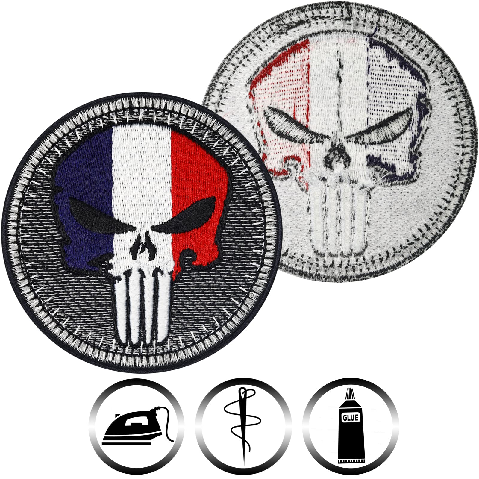 Patch Biker Brodé "Give Respect To Get Respect" - 90x90mm | Thermocollant Ou à Coudre | Pour Jean, Cuir, Veste