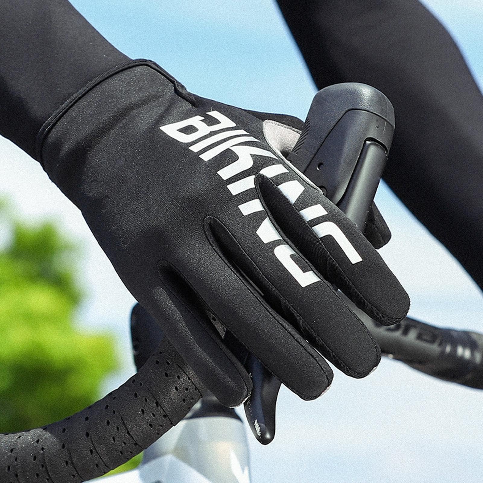 Zimowe rękawiczki rowerowe, rękawice śniegowe do ekranów dotykowych, antypoślizgowe rękawiczki z pełnymi palcami, odblaskowe dla mężczyzn i kobiet, piesze wycieczki rowerowe