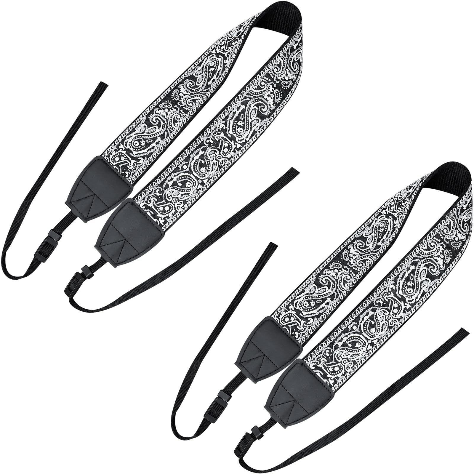 Pasek do aparatu w stylu vintage, szeroki, 5 cm, uniwersalny pasek na ramię do lustrzanki DSLR i aparatu systemowego, regulowany pasek do noszenia na szyję w stylu retro, miękki nylon ze skórą, pasuje