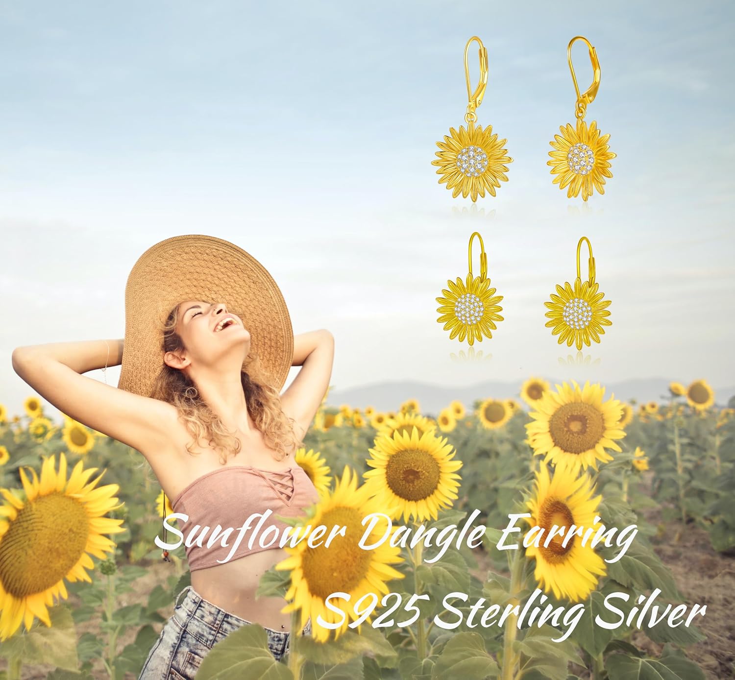 Flower Animal Earrings 925 Sterling Silver Animal French Dangle Clip On Leverback Earring Flower Earring Jewelry Gifts for Women - Image 5