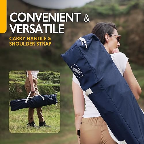 Miniatura 6 de Silla de camping plegable de gran tamaño para adultos, soporta 500 libras, tela transpirable, soporte para tazas aislado, enfriador de 8 latas,