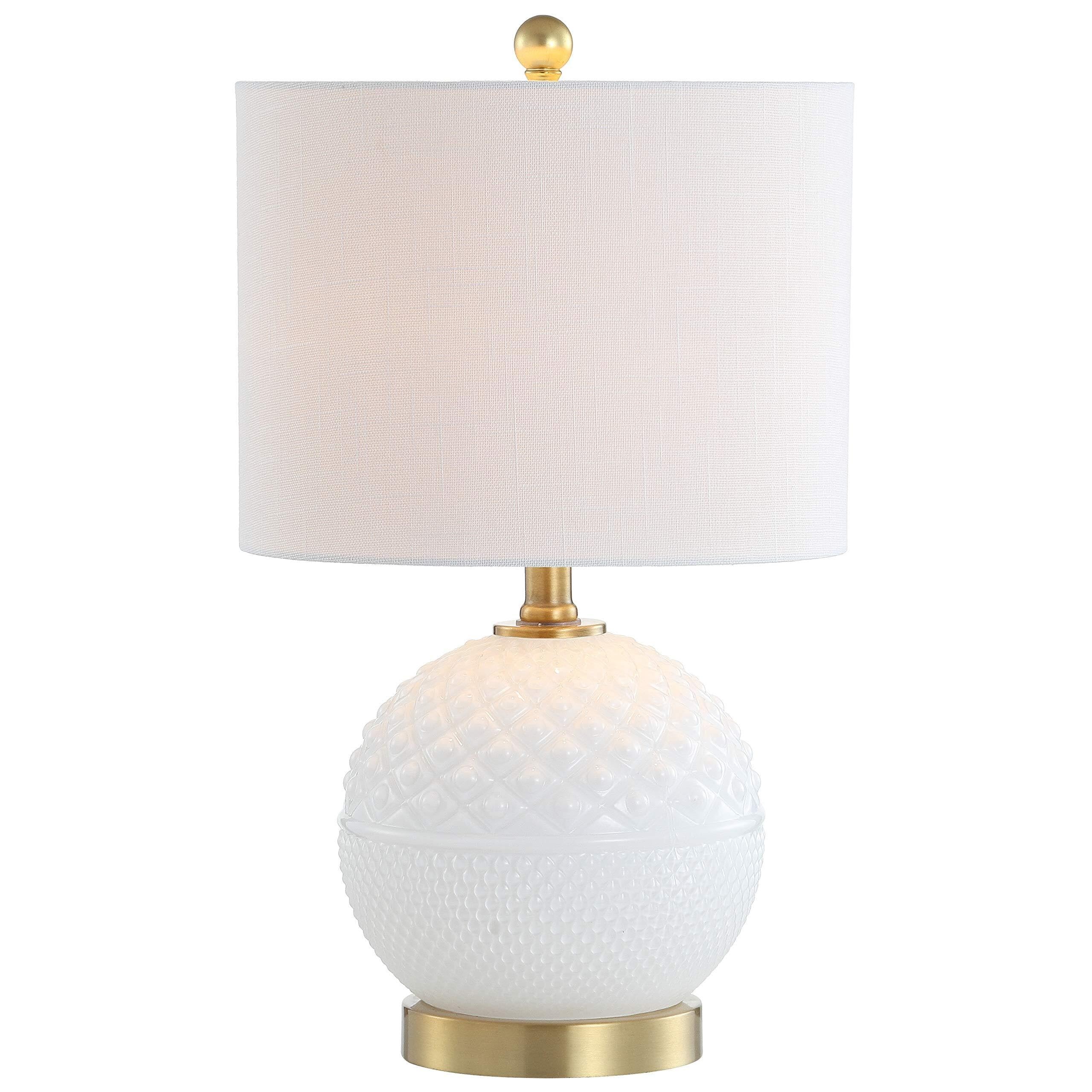 CCXXYGWJ Lampada da Tavolo in Vetro/Metallo da 20,5", Bianco/Rame Dorato, Adatta per Soggiorno e Camera da Letto