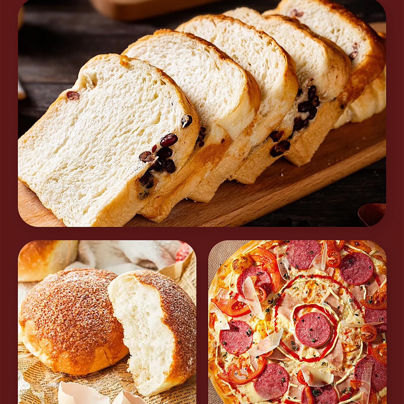 Impastatrice verticale, impastatrice elettrica, impastatrice a spirale per impieghi gravosi con funzione di fermentazione, timer intelligente, acciaio inox 304, impastatrice a due vie per fa