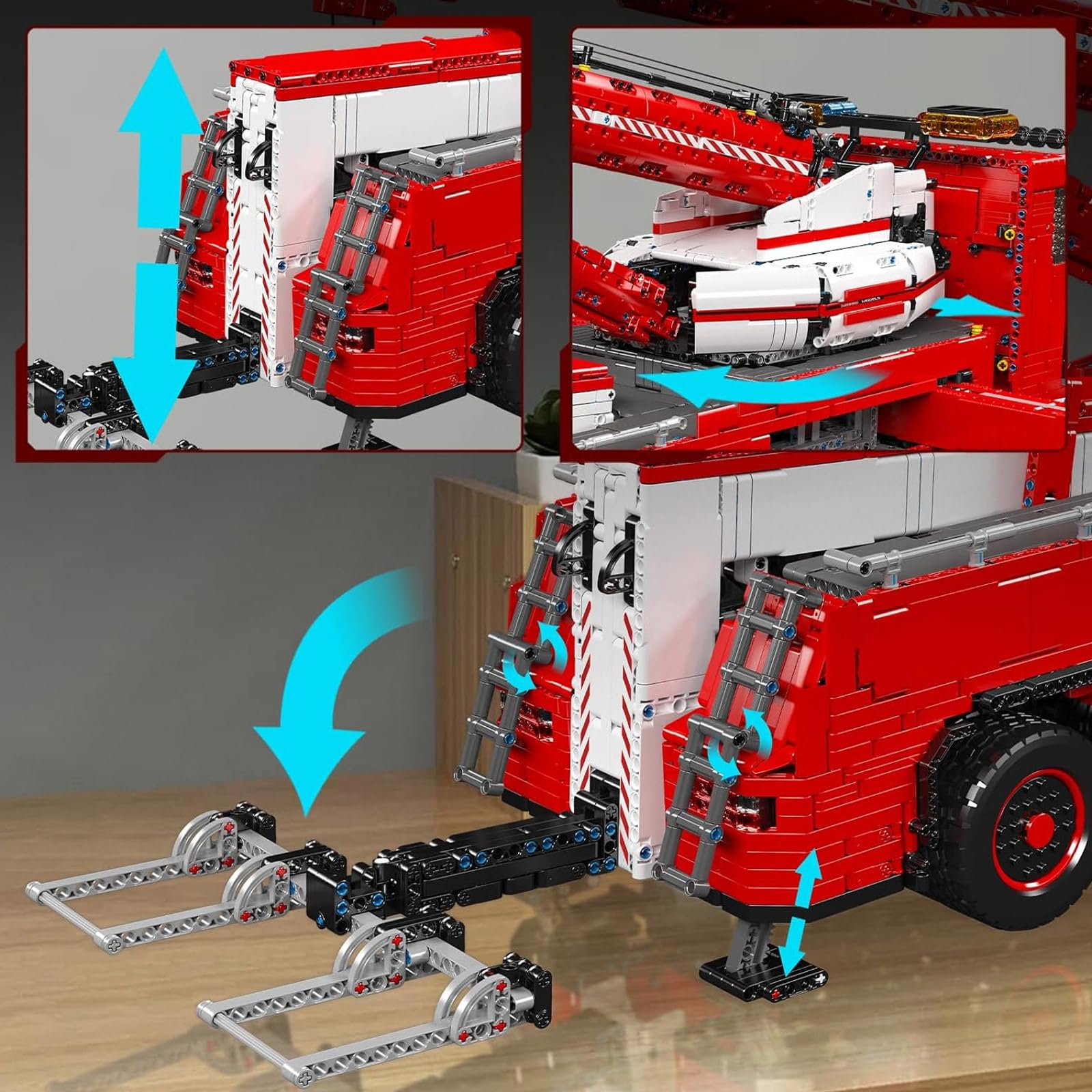 Mould King 19008 Technik Ferngesteuert Abschleppwagen, 10966 Teile 2.4Ghz RC Tow Truck mit 19 Motoren, Technik Groß Kran LKW Bausteine Modell