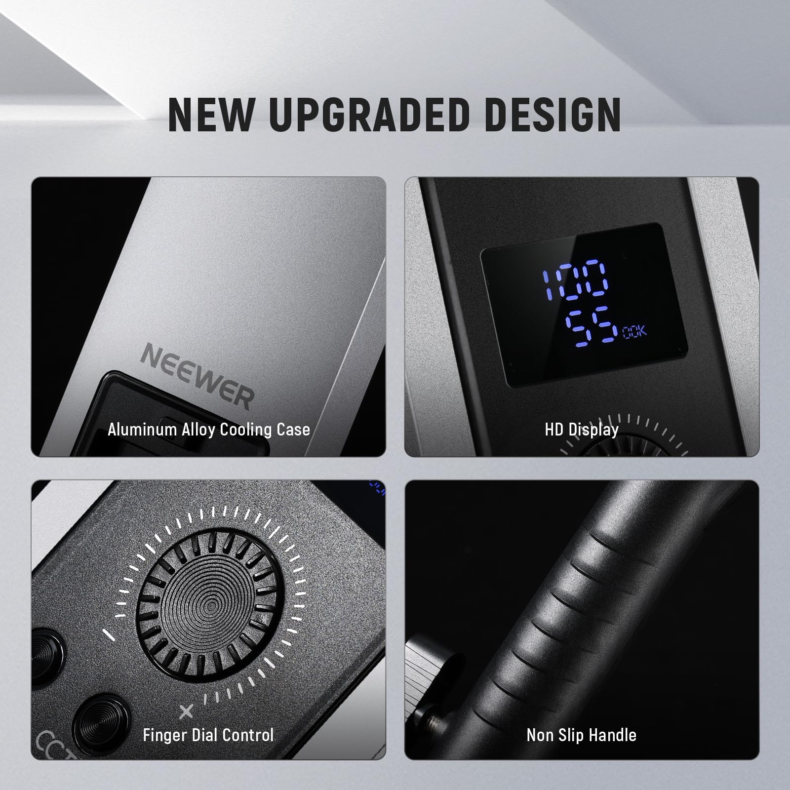 NEEWER TL60 RGB Tube Light, 20W Full Color LED Video Wand, APP/2.4G/DMX Control, 7 Pixel Effects 2500-10000K CRI97+, Radio Frequency, with Adapter, Mount, Cable, Bag: BH20B Silver