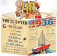 Vista 10 de Tarjeta de cumpleaños número 60 para hombres, mujeres y esposos, gigantes, desplegables, para desear felices 60, valoración de 1965, dorado y negro