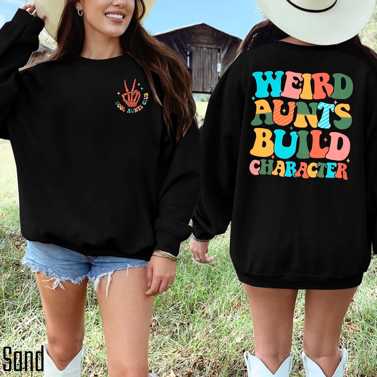 LUKYCILD Aunt & Auntie Club Sweatshirts - Women's Oversized Funny Letter Print Pullover Top Gifts - Image 5