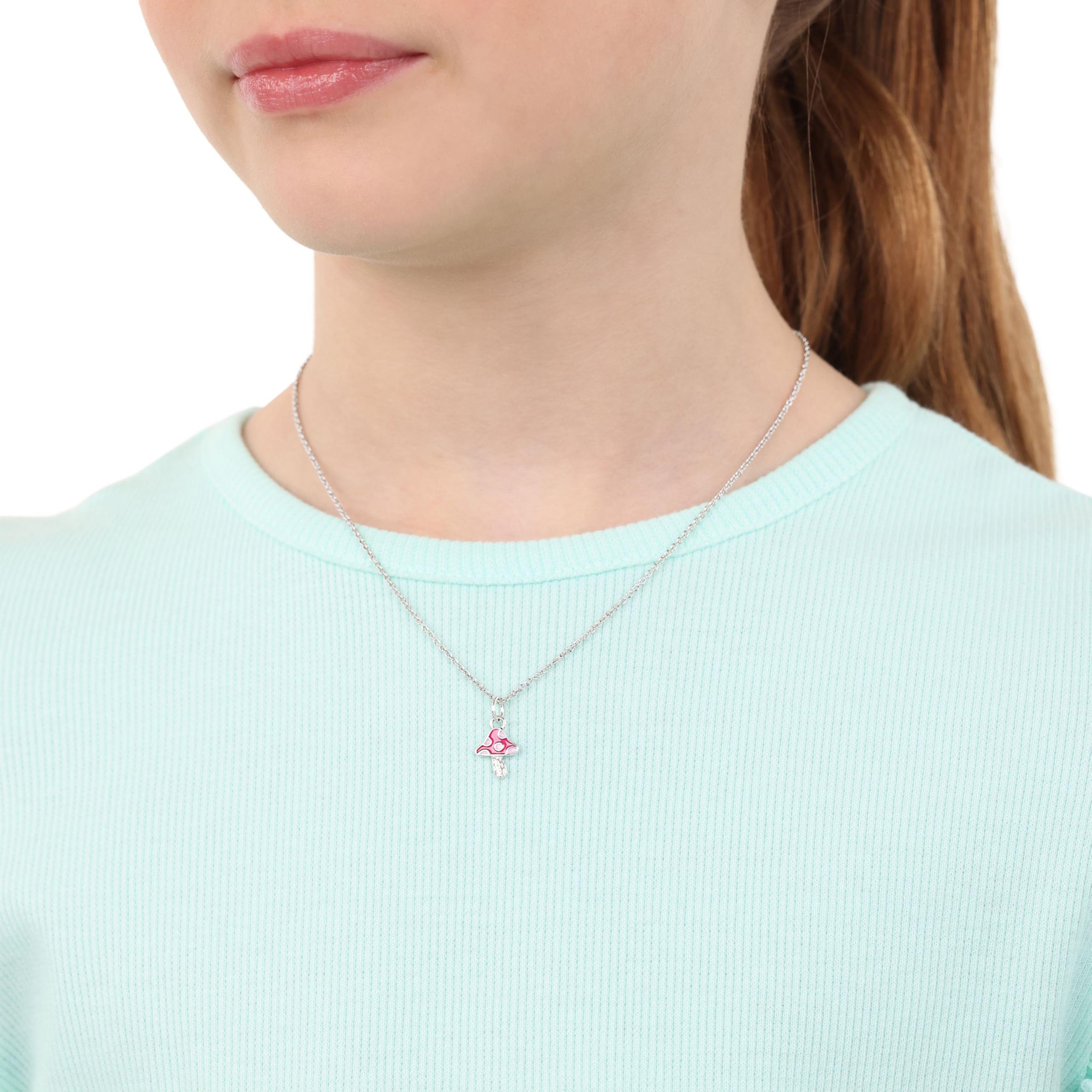 Prinzessin Lillifee Collana in argento sterling 925 per ragazze, collana per bambini, in parte con pietra preziosa, 35 + 3 cm, idea regalo per figlia e nipote, in confezione regalo