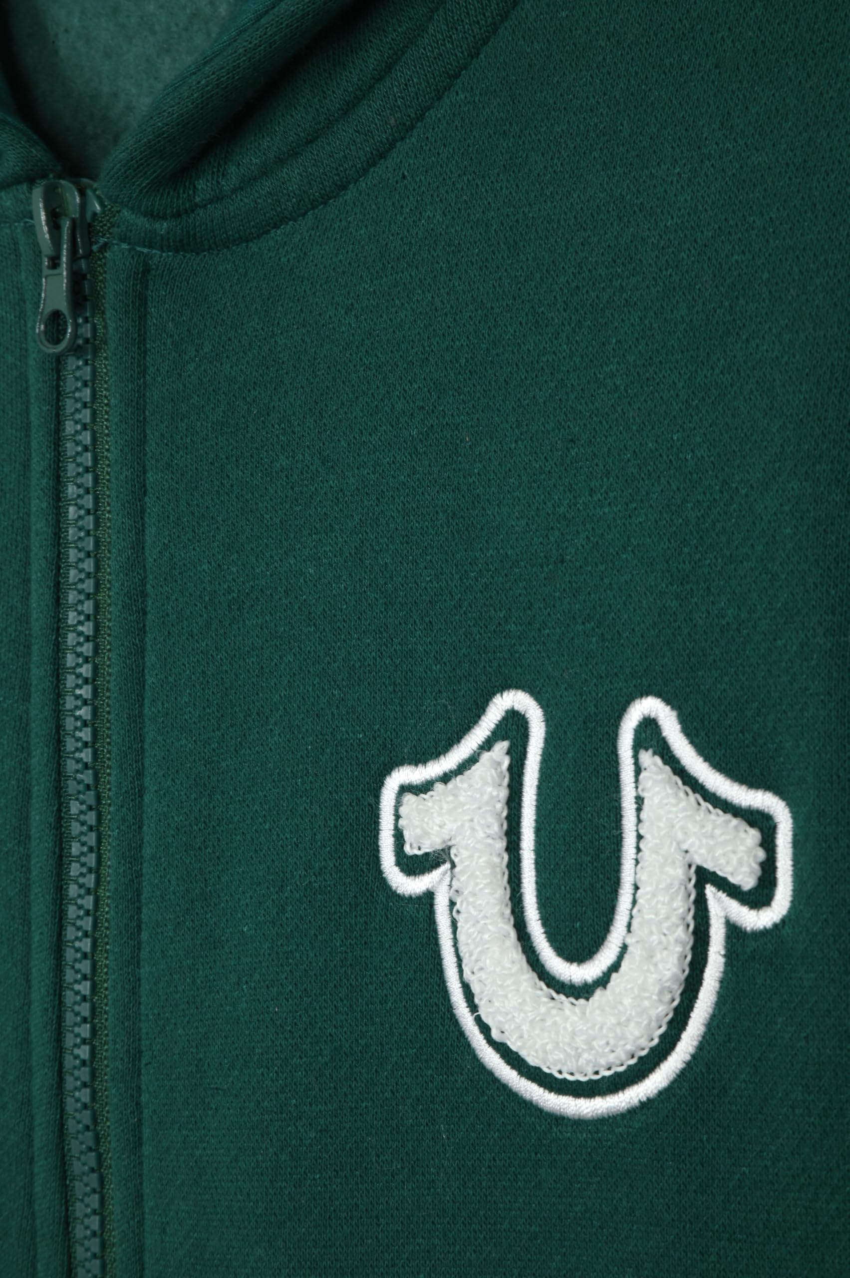 True Religion Felpe con cappuccio in pile per ragazzi, con zip frontale e felpe, design elegante e comfort