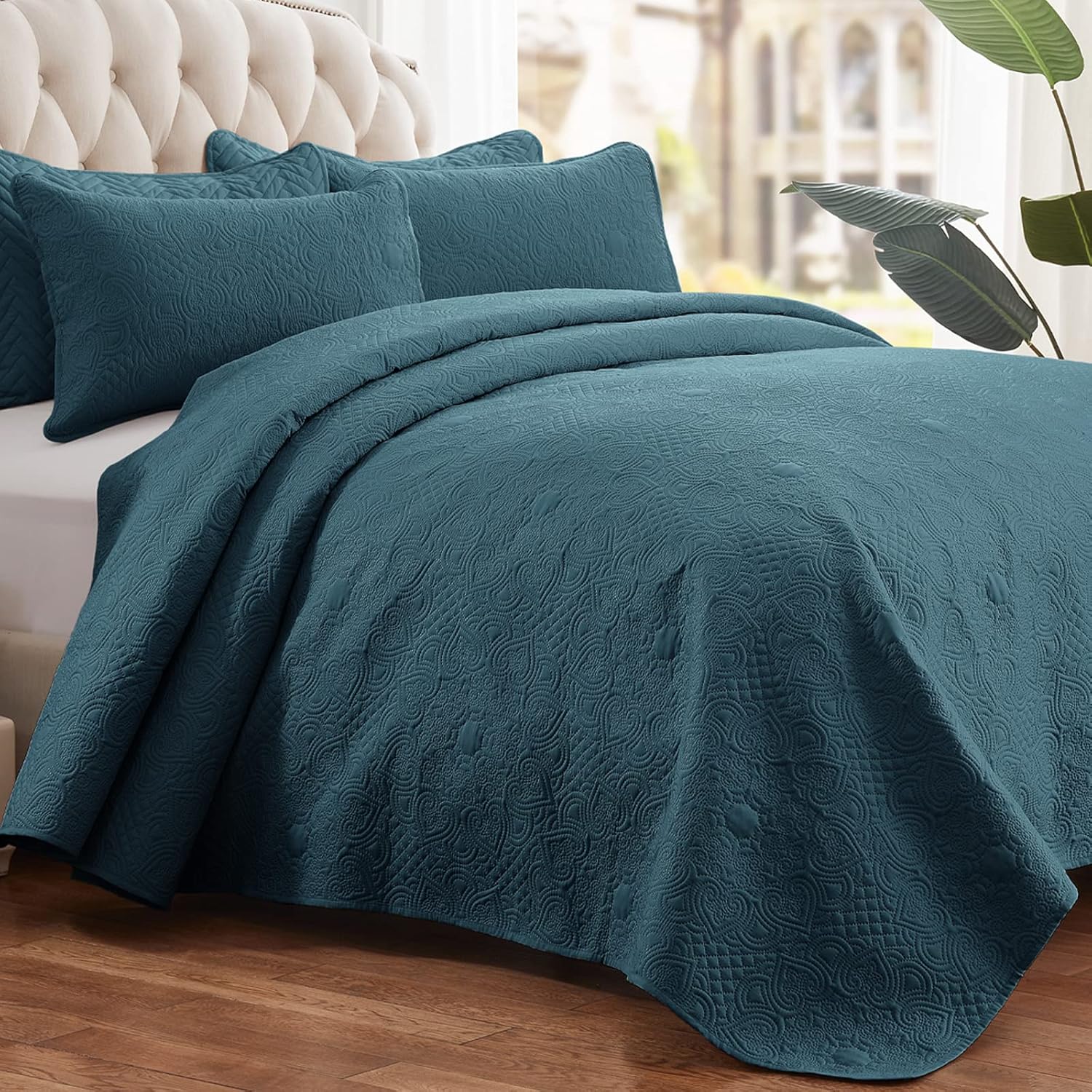 HITINY Blue Quilt Set Queen Size, Quilt Queen Size Blue