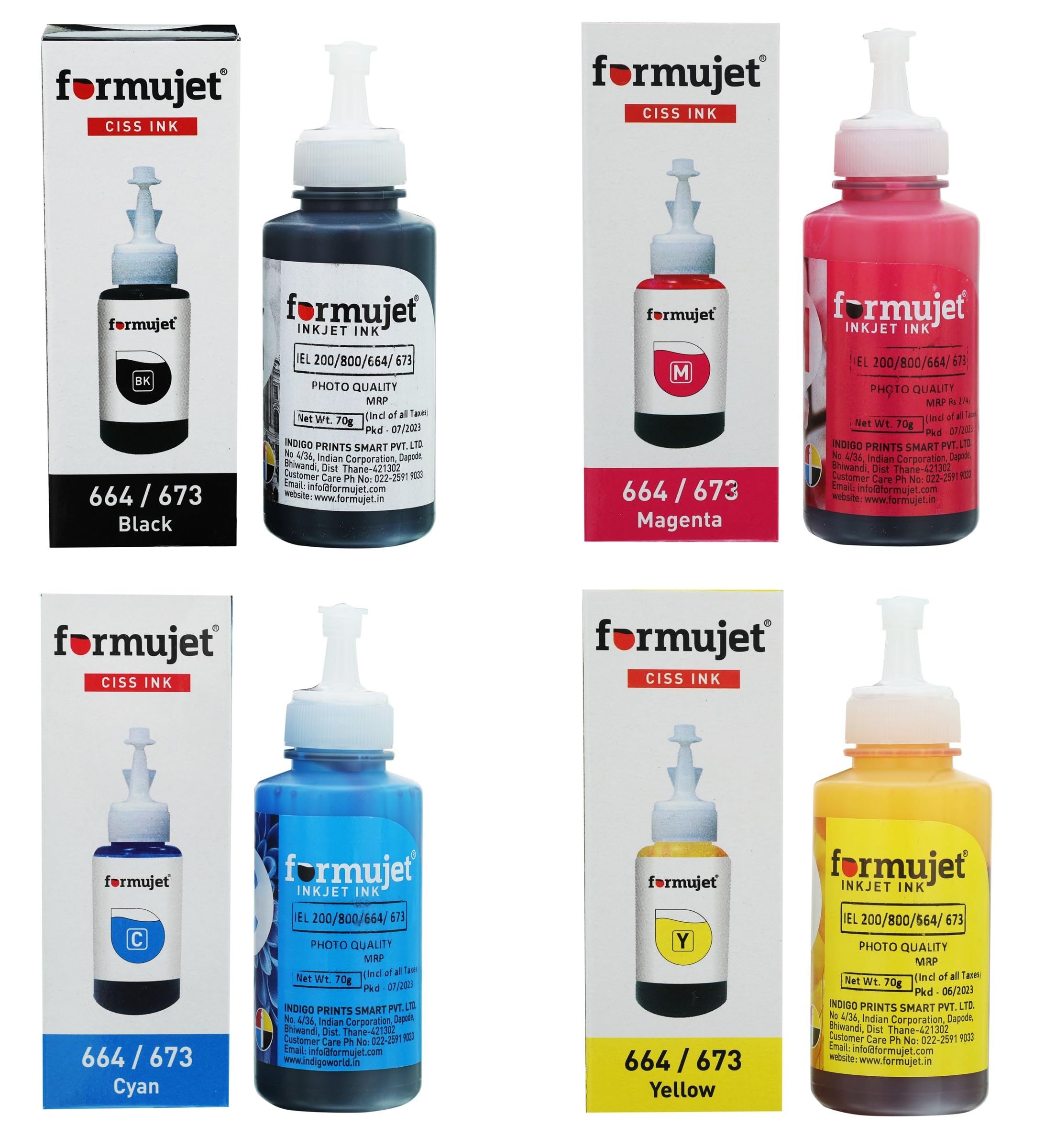 Formujet IE L200 Ink Compatible for Epson T664 ink Suitable for Epson Ink Tank printers L100, L110 , L130, L200, L210, L220, L300, L310, L350, L355, L360, L365, L380, L385, L405, L455, L485, L550, L555, L565, L605, L655, L1300, L1455 (Cyan, Yellow, M (B0779F47TT) Amazon Price History, Amazon Price Tracker