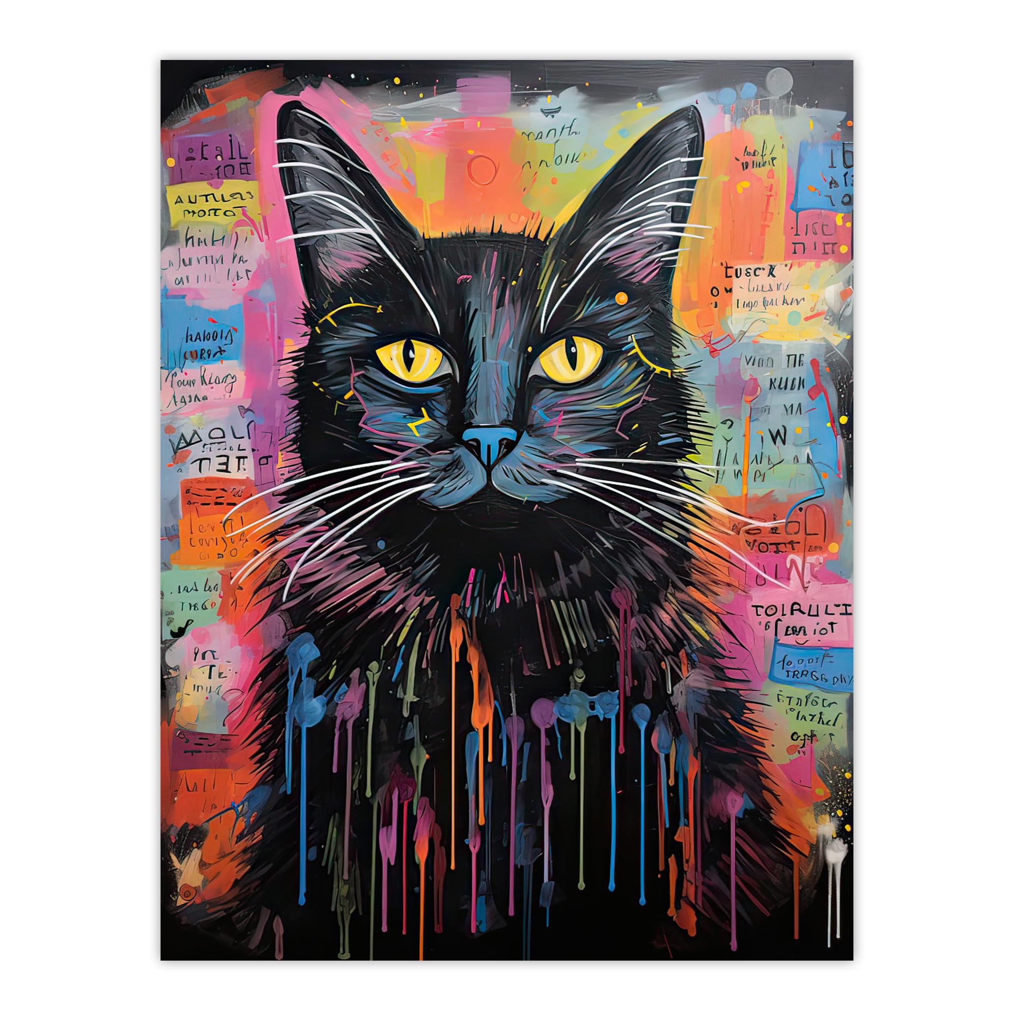 Artery8 Therapy Cat Therapist Whimsical Pet Portrait Large Wall Art Poster Print Thick Paper 18X24 Inch