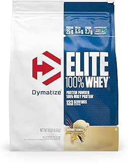 Dymatize Elite 100% Whey Protein Powder, Take Pre Workout or Post Workout, Quick Absorbing & Fast Digesting, Gourmet Vanilla, 10 Pound - coolthings.us