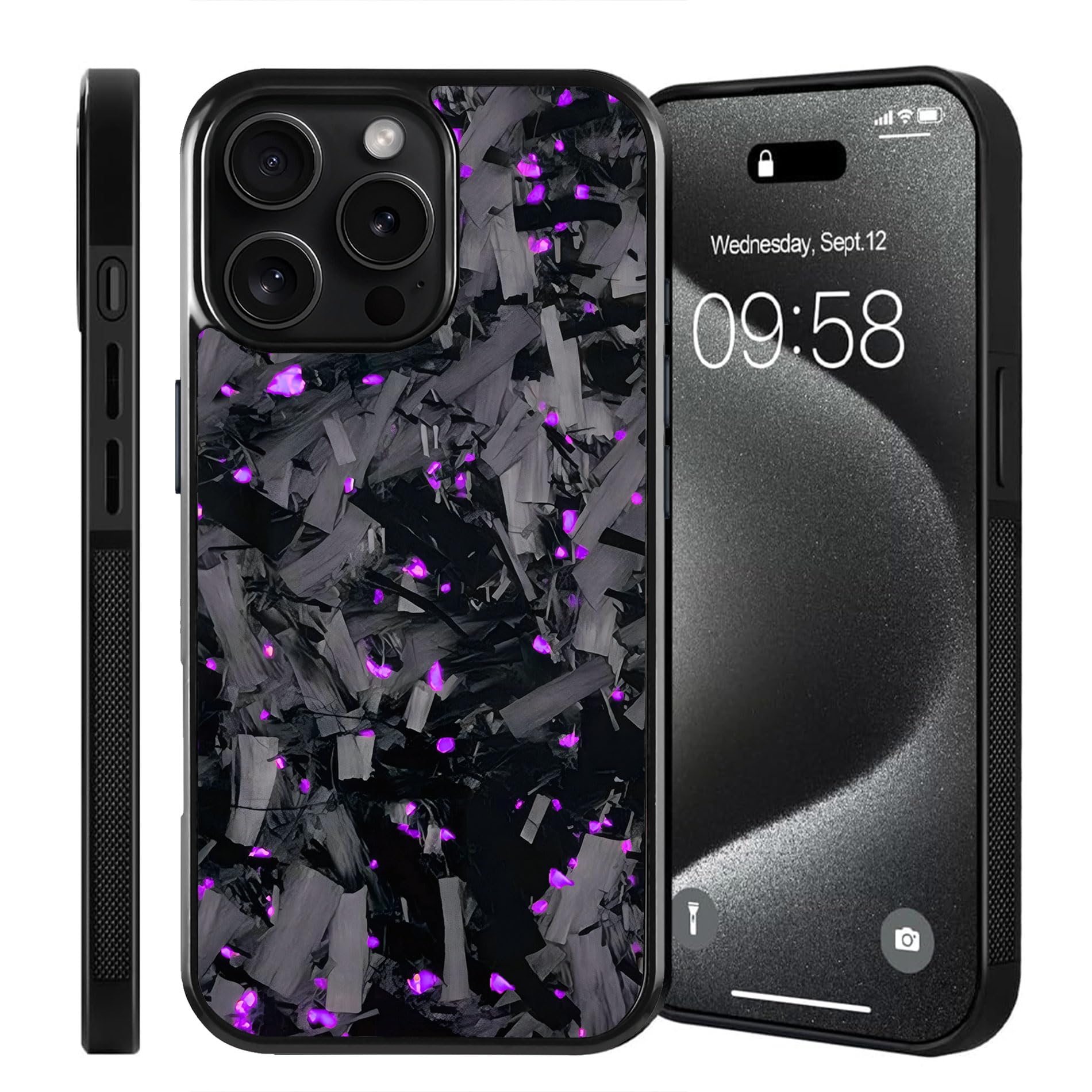Coque iPhone 14 carbone violette idéale pour le chargement sans fil MagSafe - 8