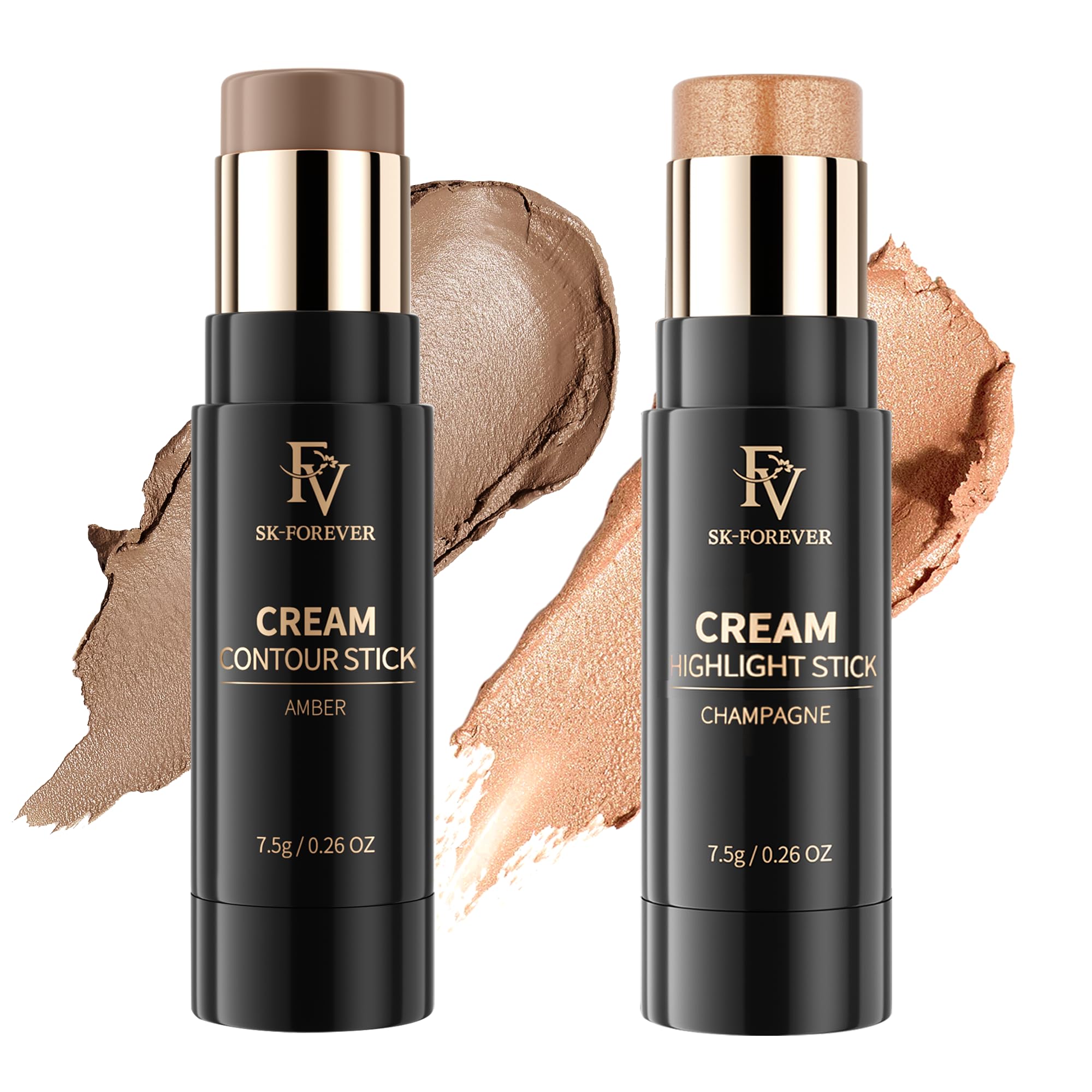 FV Cool Toned Contour and Highlighter Stick - Highly Pigmented & Blendable Duo for a Sculpted, Natural Glow | Waterproof & Long-Lasting Finish |