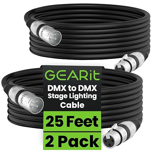 Miniatura 16 de GearIT DMX - Cable de iluminación de escenario, 100 pies, paquete de 2 unidades (compatible con XLR) blindado equilibrado de 3 pines para DJ, luz