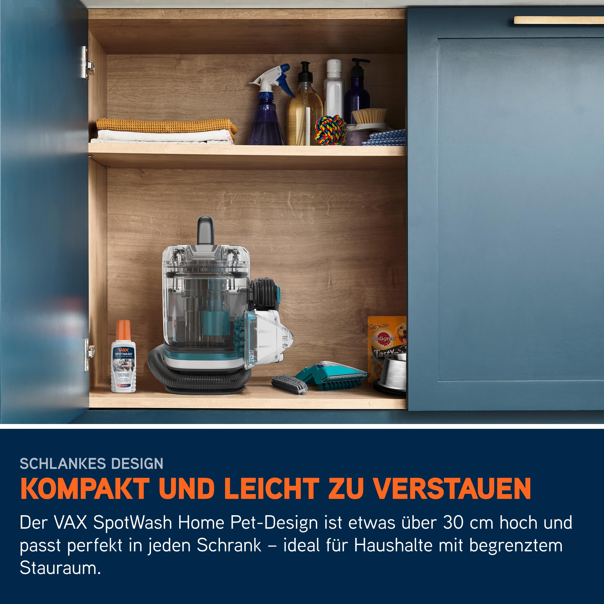 Vax SpotWash Home Haustier-Design Fleckenentferner für Teppiche und Polstermöbel mit SpinScrub-Technologie, kraftvolle Tierpflege, schnelltrocknend und tiefenwirksam