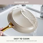GreenPan Reserve Antiadhésif en céramique santé anodisé dur 10 Ensemble de casseroles et d'articles de cuisine en pièces, poignée en or, sans PFAS, lave-vaisselle, coffre-fort pour fours, taupe