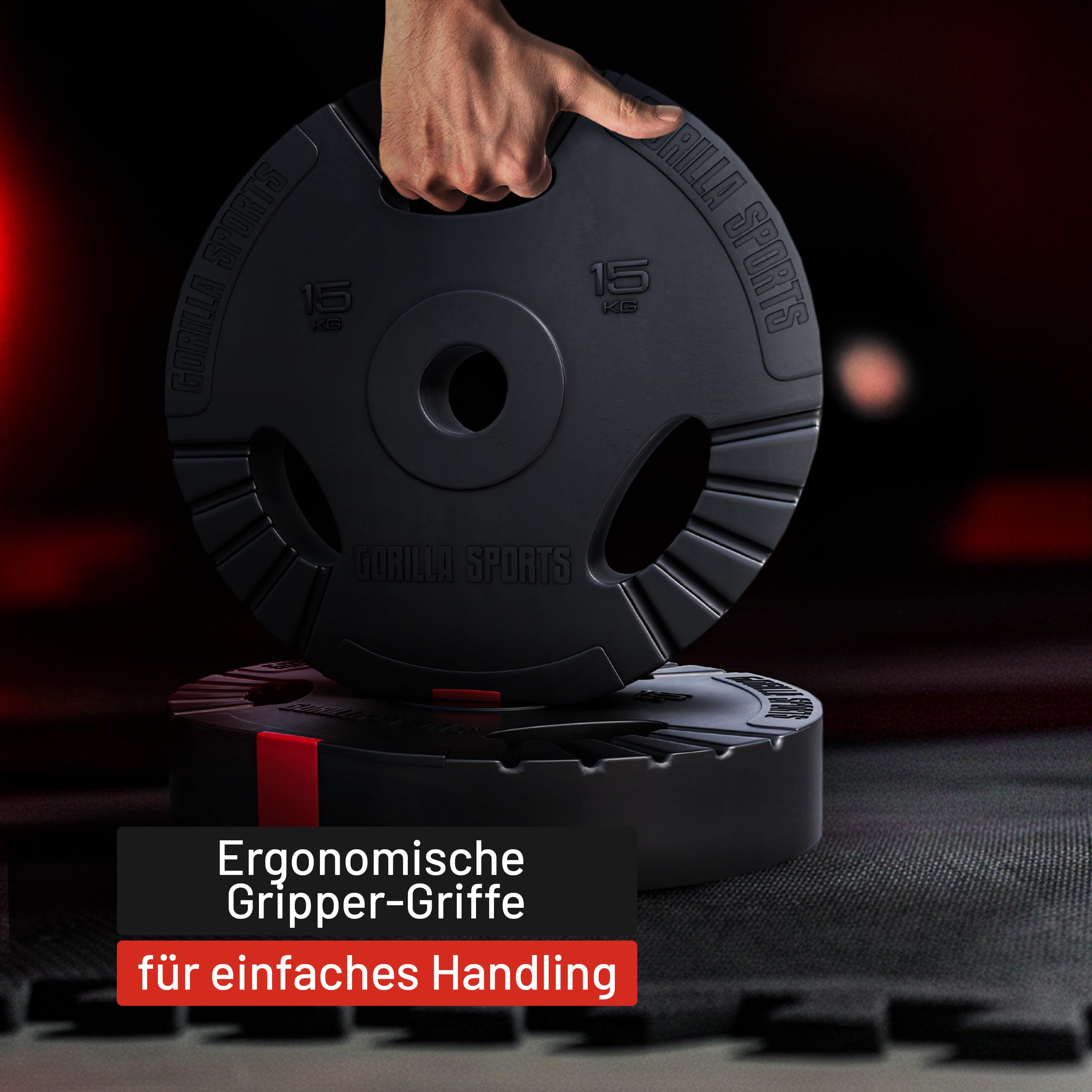 GORILLA SPORTS® Disques de Poids - Olympiques, 1,25kg, 2,5kg, 5kg, 10kg, 15kg, 30kg Poids, Individuel/Ensemble, Ø 50mm - Disques d'Haltères, Ensemble de Plaques, Musculation, Haltérophilie, Fitness