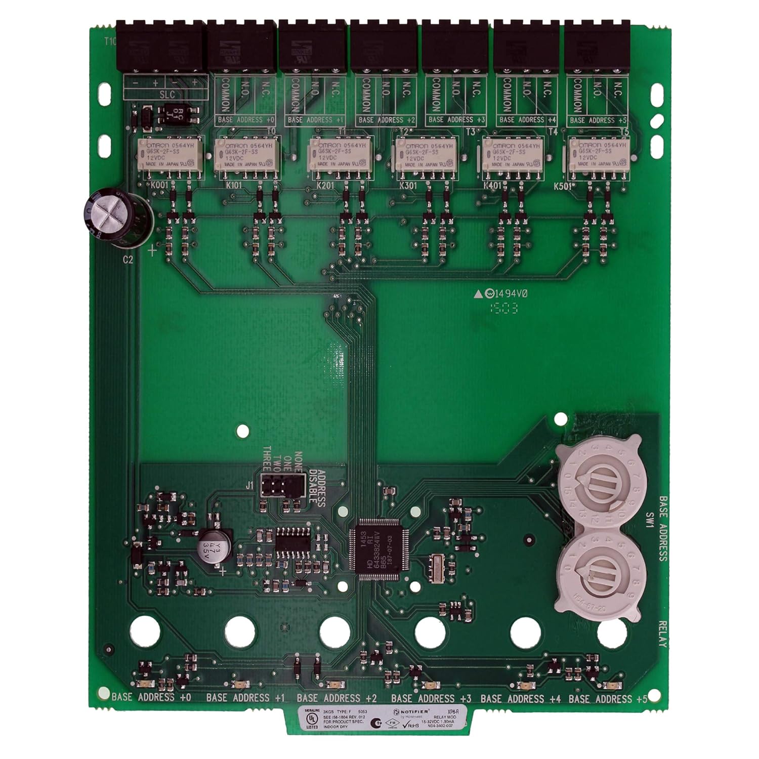 Notifier XP6-R Transponder Relay Module, (6) Relay Module