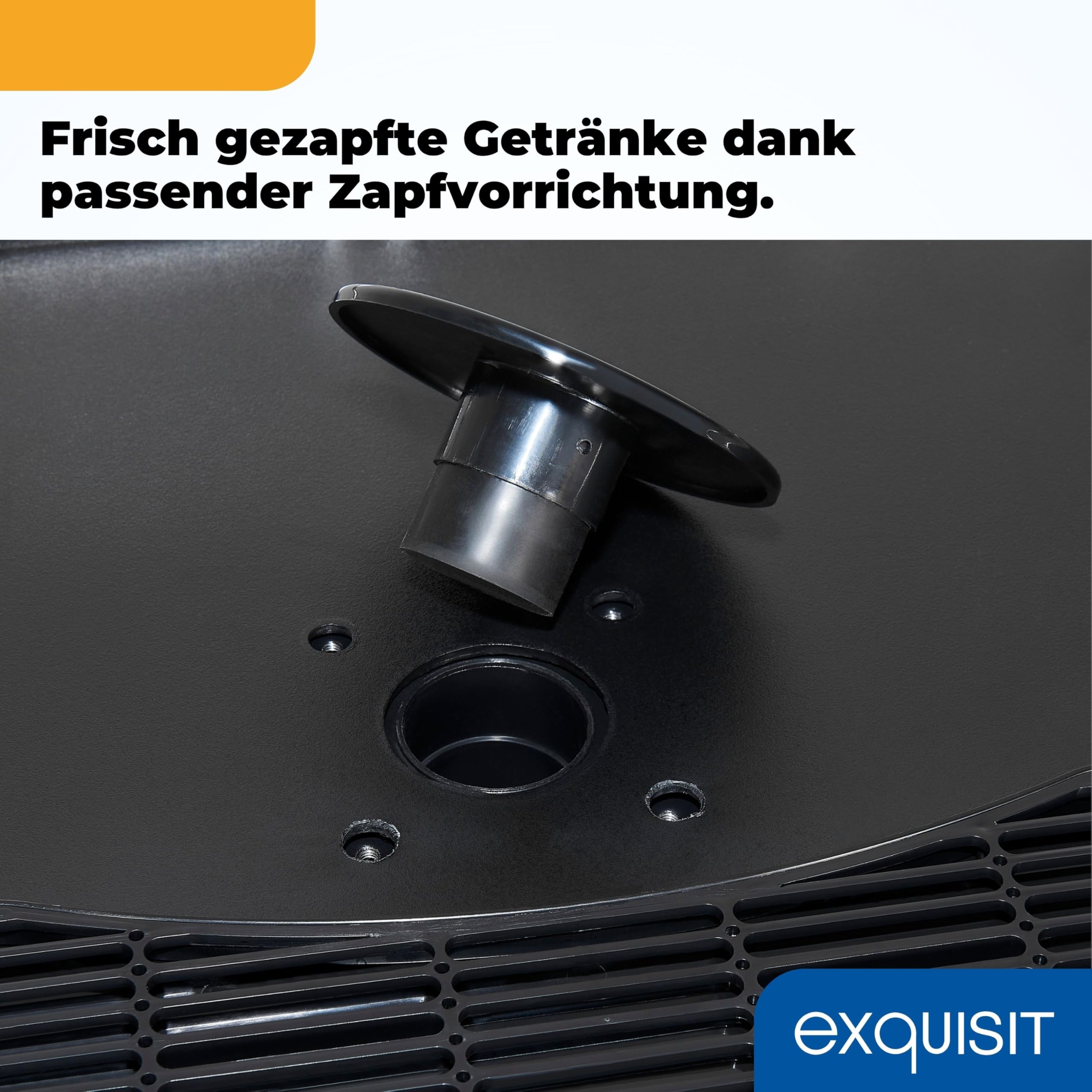 Exquisit Fasskühlschrank mit Zapfanlage, 163 L, Bierkühlschrank inox