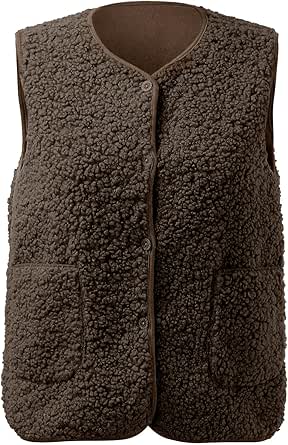 Teddy Weste Damen Ärmellos - Warme Fleece Winterweste In Vielen Größen