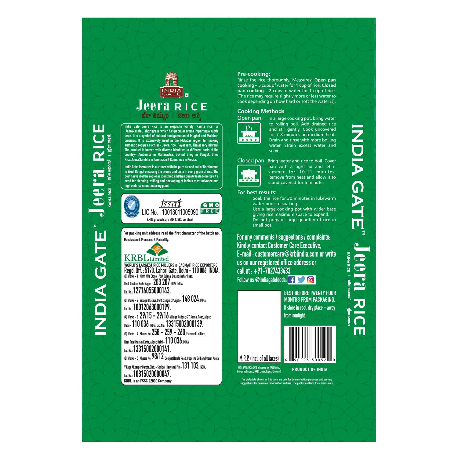 New Year Sale India Gate Jeera Rice, 1Kg