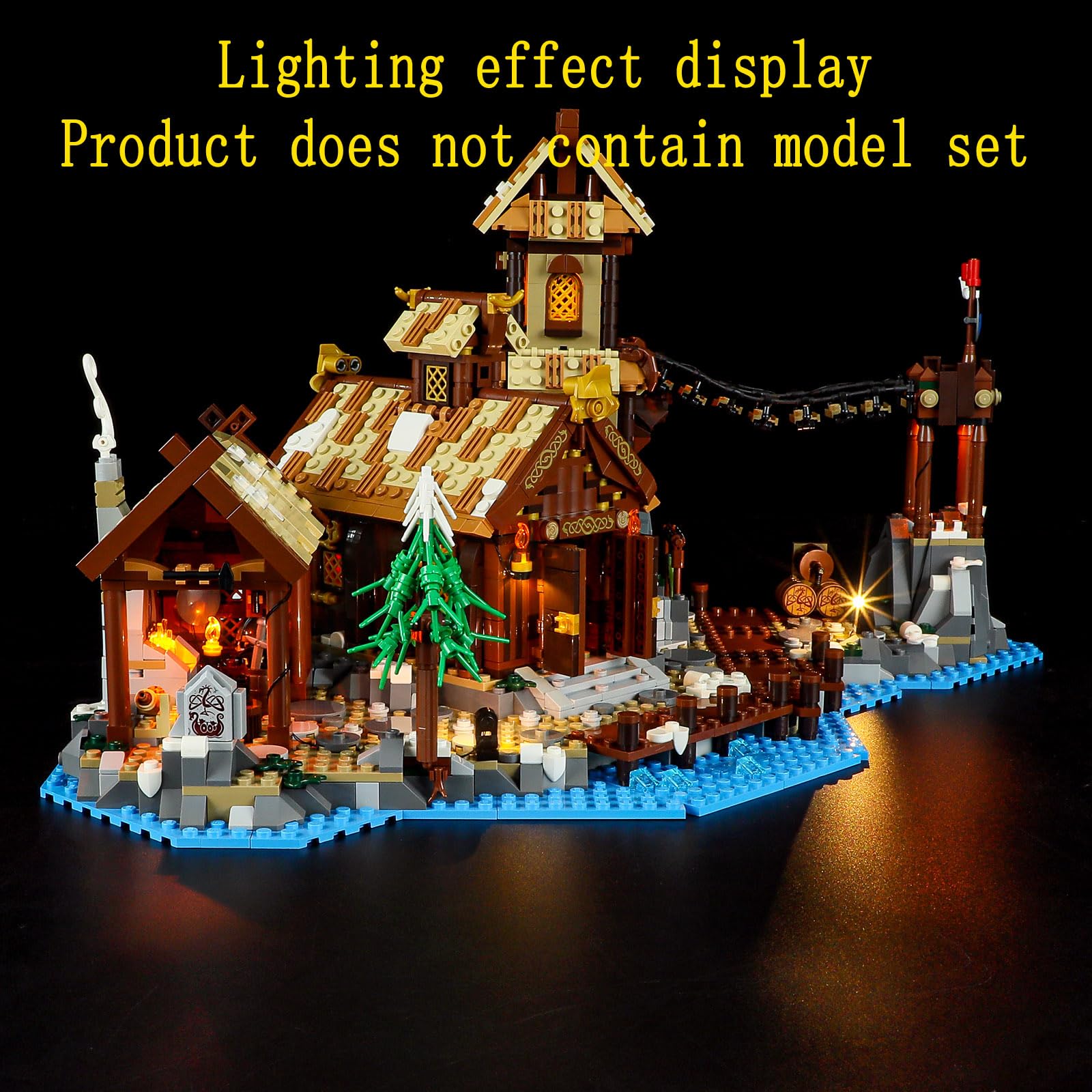 GEAMENT LED Light Kit Compatible with LEGO Viking Village - Lighting set for Ideas 21343 (Model Set Not Included) - Image 4