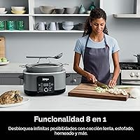 Vista 3 de Ninja MC1001 Foodi PossibleCooker PRO - Cocina múltiple de 8.5 cuartos de galón, con olla de cocción lenta 8 en 1, horno holandés, vaporera, tapa