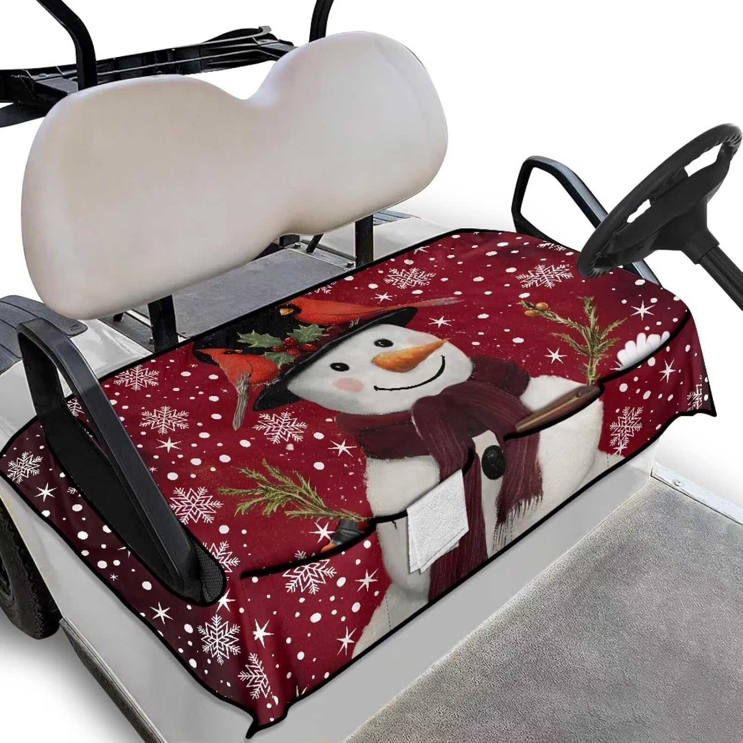 Bulopur Golf Cart Seat Cover with Pockets Universal for Clob Car Old Ds 2/4 Person Seats Easy Install Golfcart Accessory