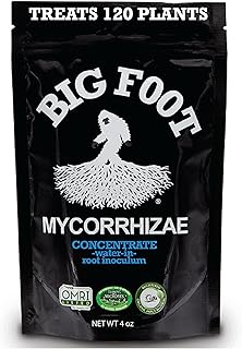 Big Foot Mycorrhizae for Plants, Potted Plants and Gardens - Concentrate Fully Dissolves in Water, Year Round Organic Fertilizer for Root Growth and Healthy Soil - 4 Ounces