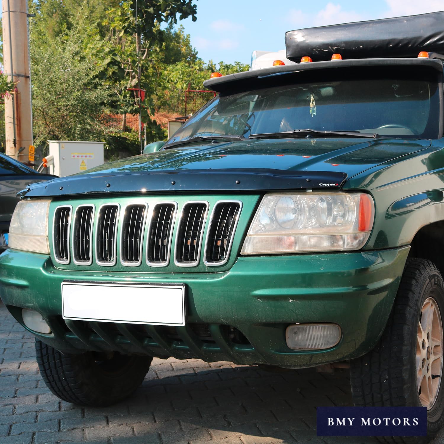 BMY Hood Deflector/Front Bug Shield Compatible for Jeep Grand Cherokee 1999-2004 Hood Guard Bonnet Protector | Particles & Bug | Car Accessories