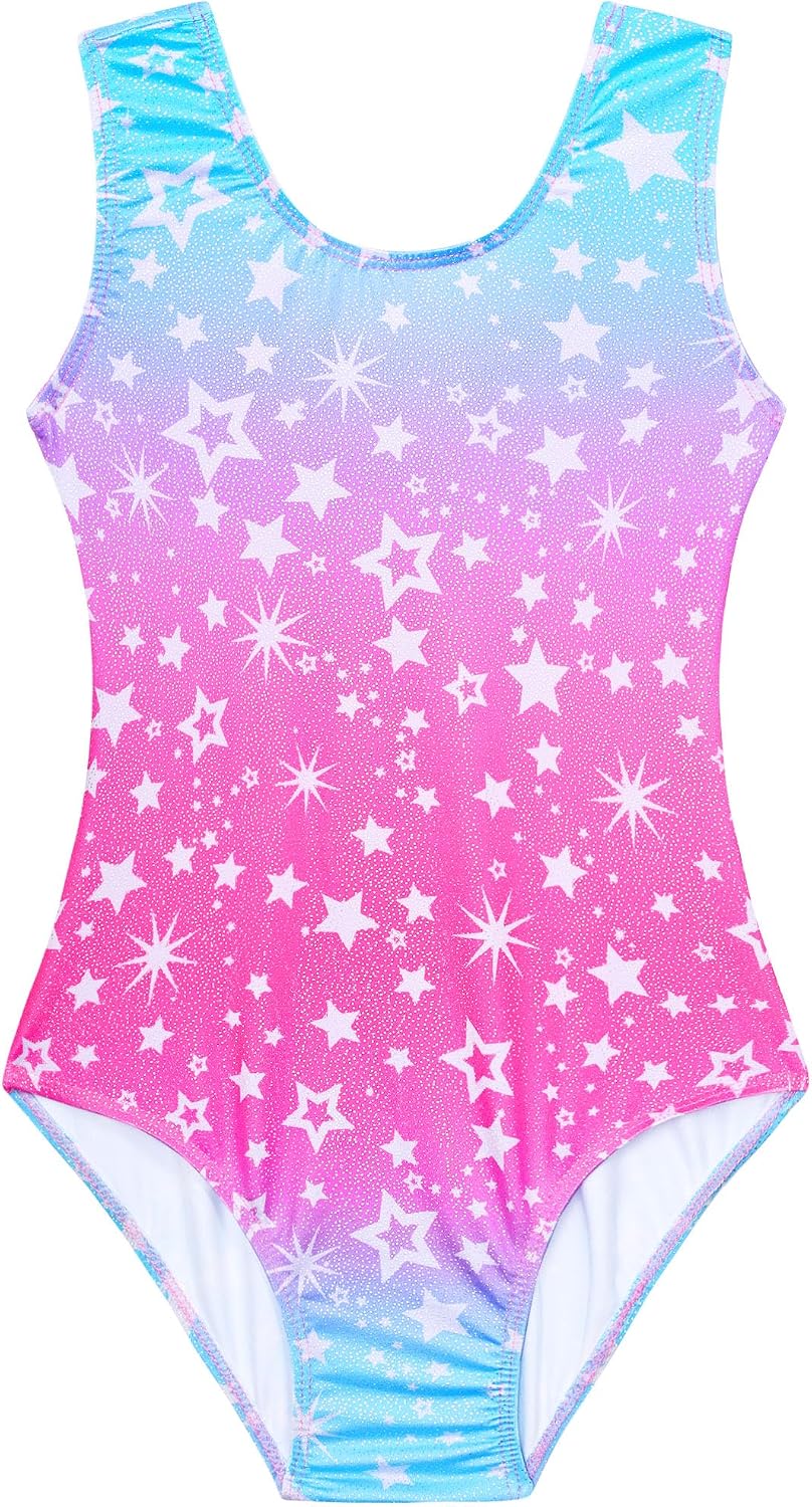 Domusgo Gymnastics Leotards for Girls Sparkly One Piece Tumbling Outfits
