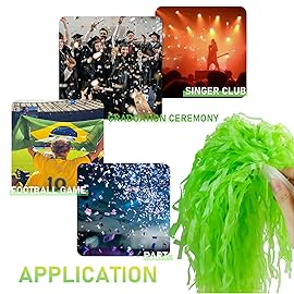 Faxco 12Pack Plastic Pom Poms Cheerleading Pom Poms Sports Dance Cheer Plastic Pom Pom for Rooters,Cheering Squard,Cheering Team (Green)