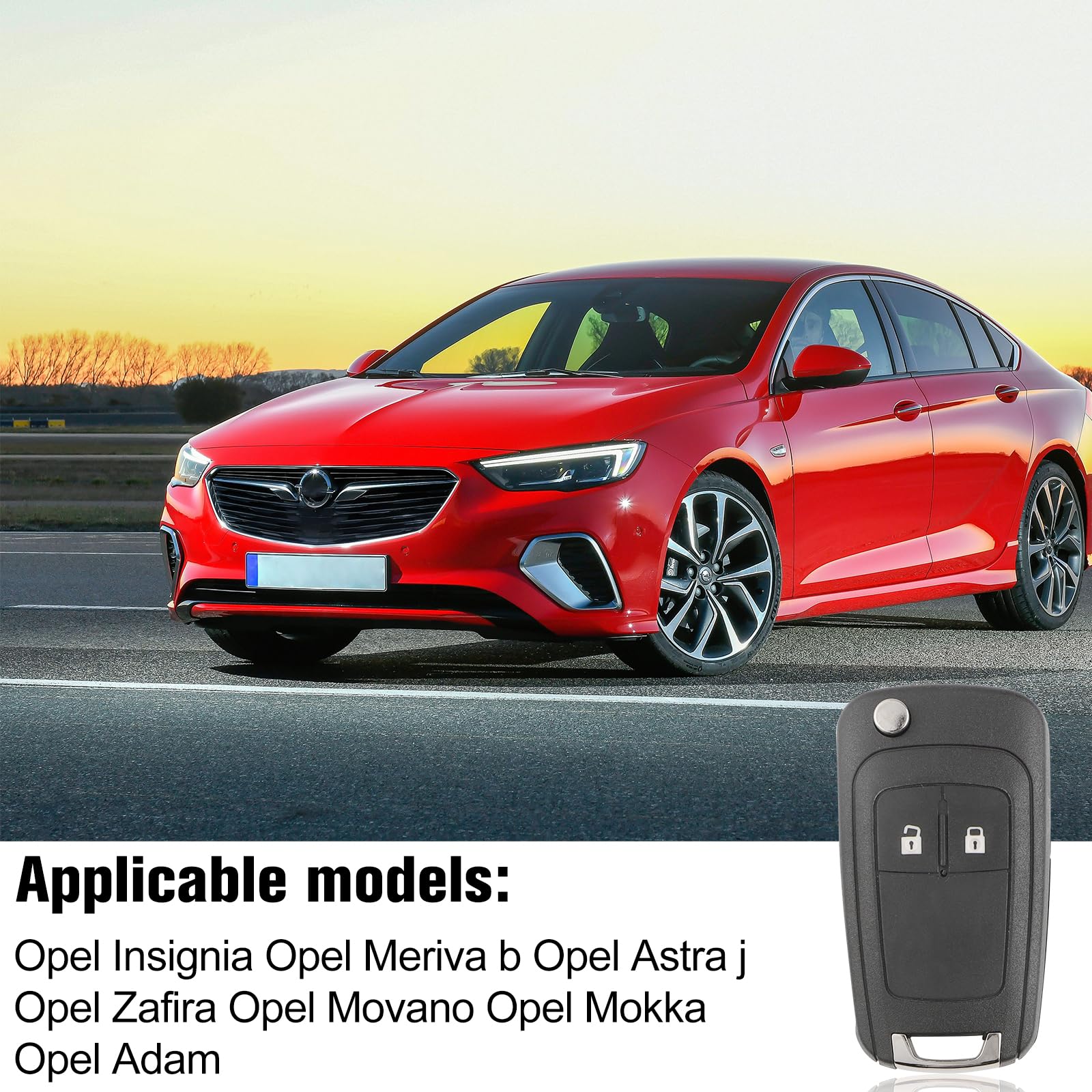 Custodia Chiave Pieghevole Ricambio Per Opel E Chevrolet | 2 Tasti, Senza Elettronica | Adatta Per Astra, Insignia, Vectra, Cruze, Aveo, Spark, Captiva, Orlando