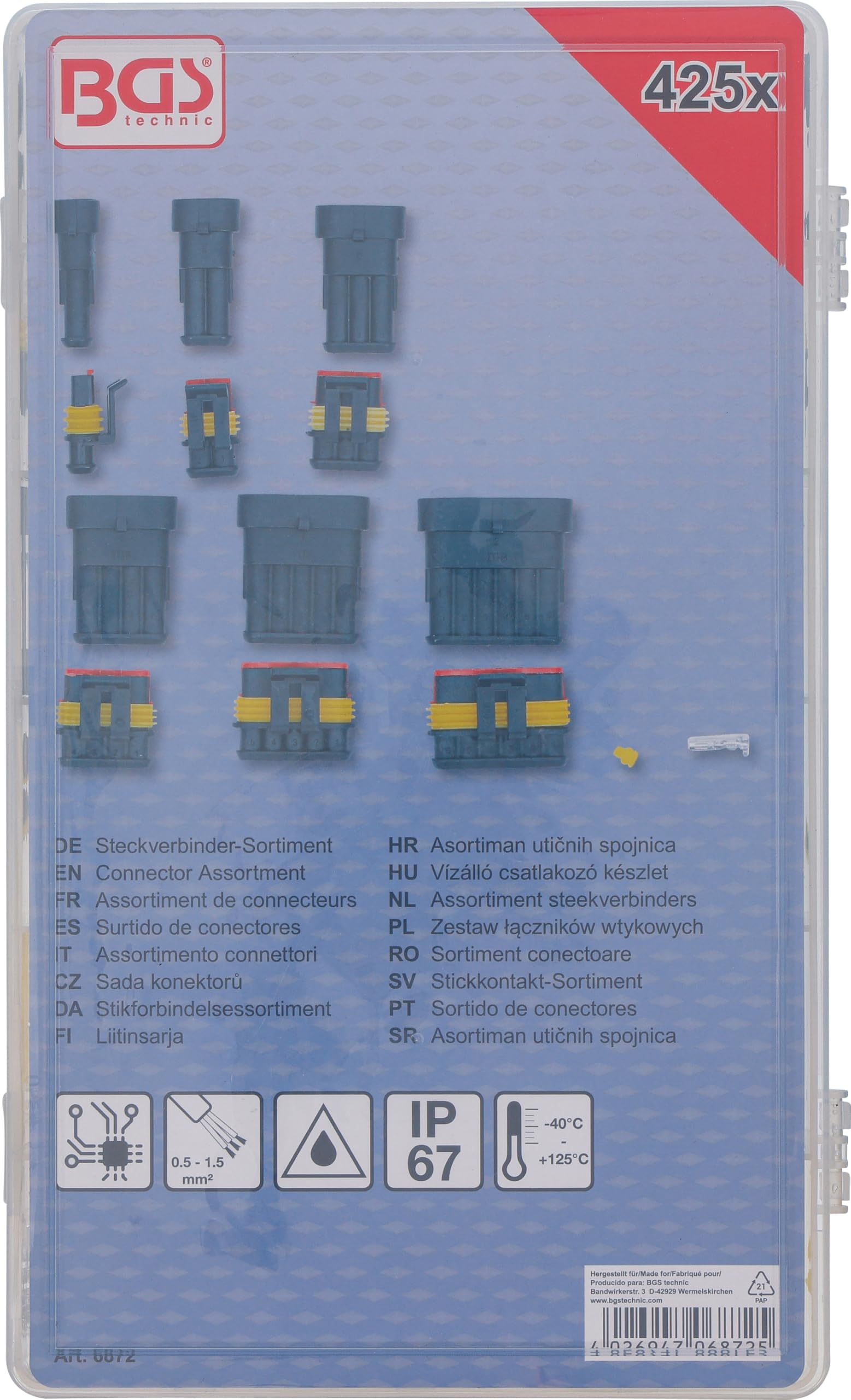BGS 6872 | Zestaw łączników wtykowych | 425 szt.